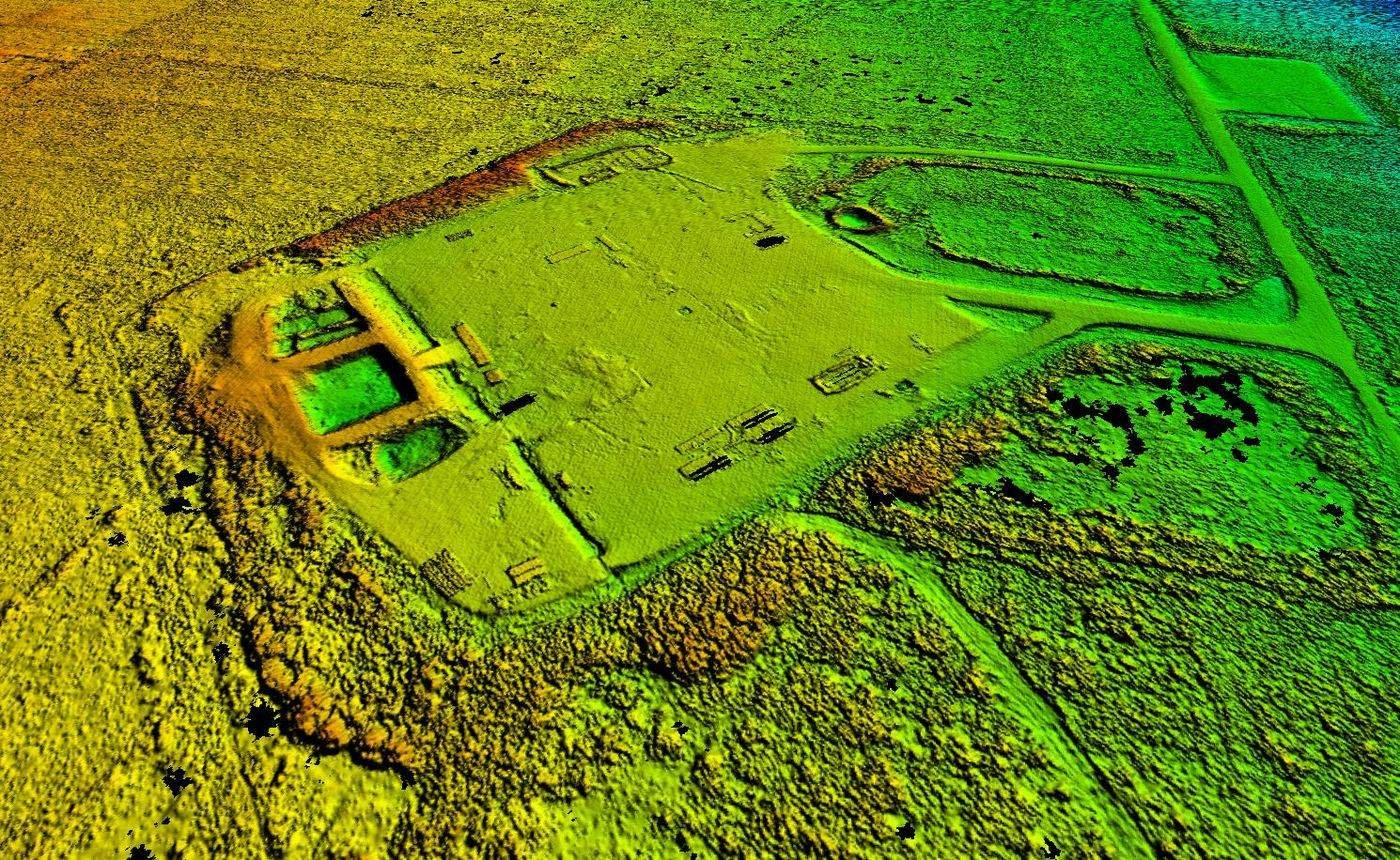 Colorized elevation point-cloud of a well pad site